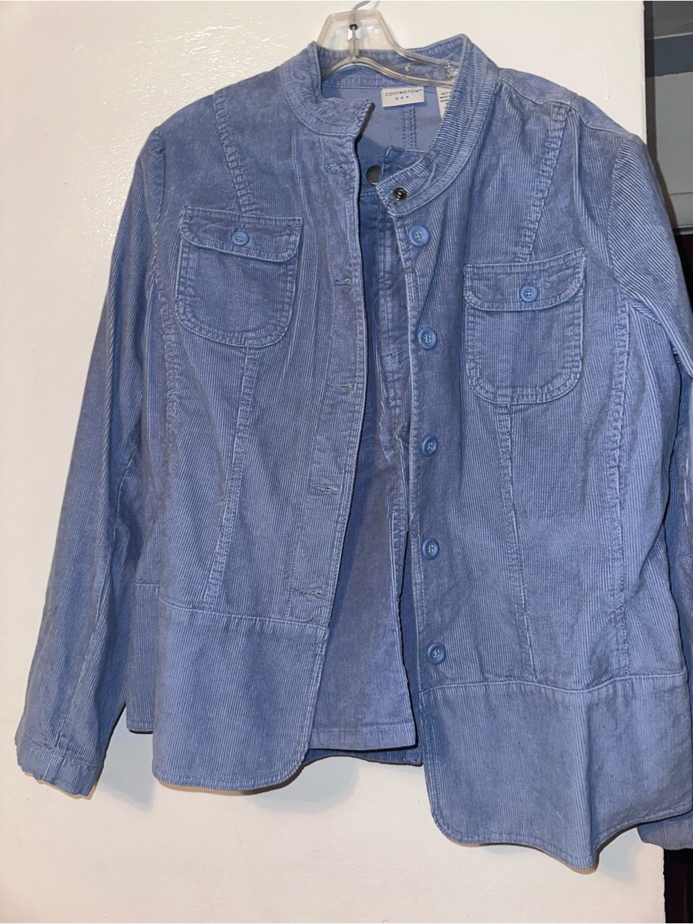 Covington Light Blue Corduroy Button-Front Jacket